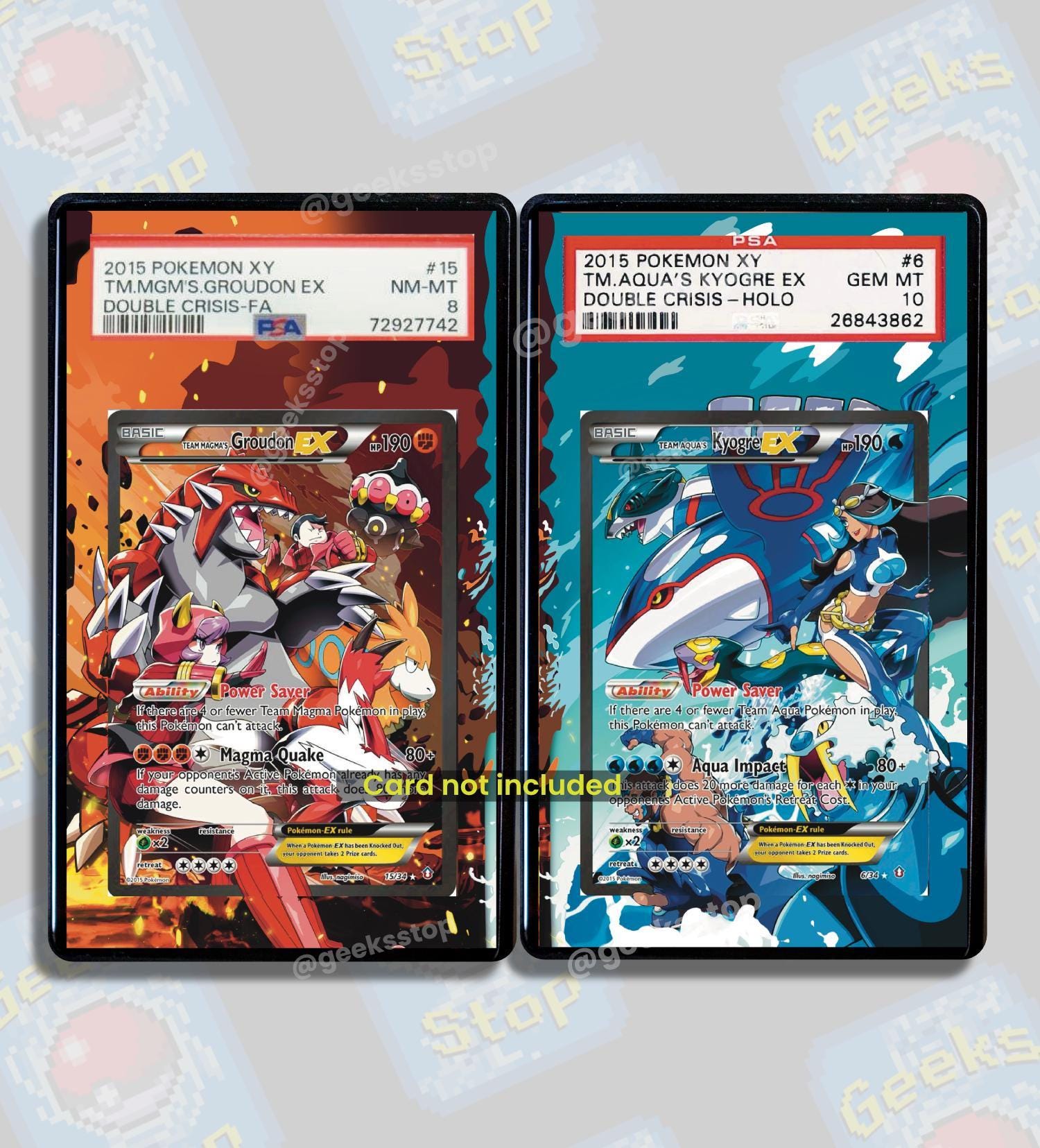 チームマグマのグラードンとチームアクアのカイオーガ ex PSA CGC