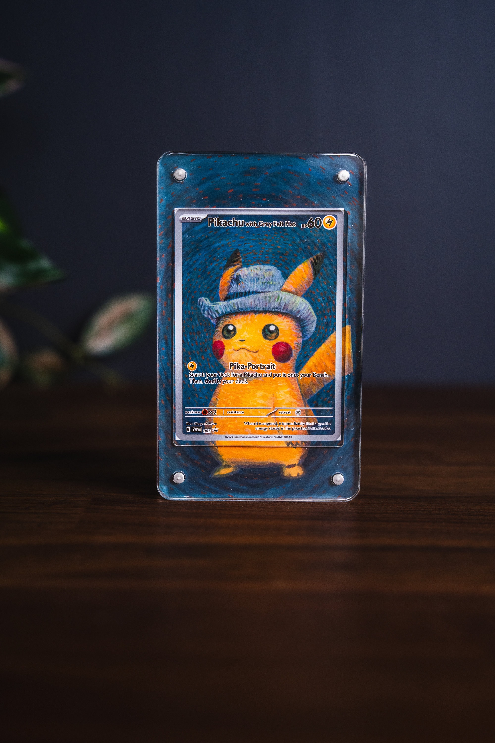 灰色のフェルト帽をかぶったピカチュウ｜ポケモンカード用拡張アート