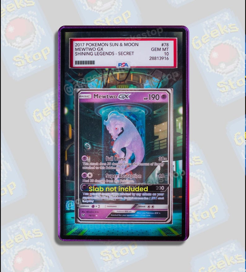 Mewtwo GX Mewtube PSA BGS | Display Case Extended Art for Graded Pokemon Card