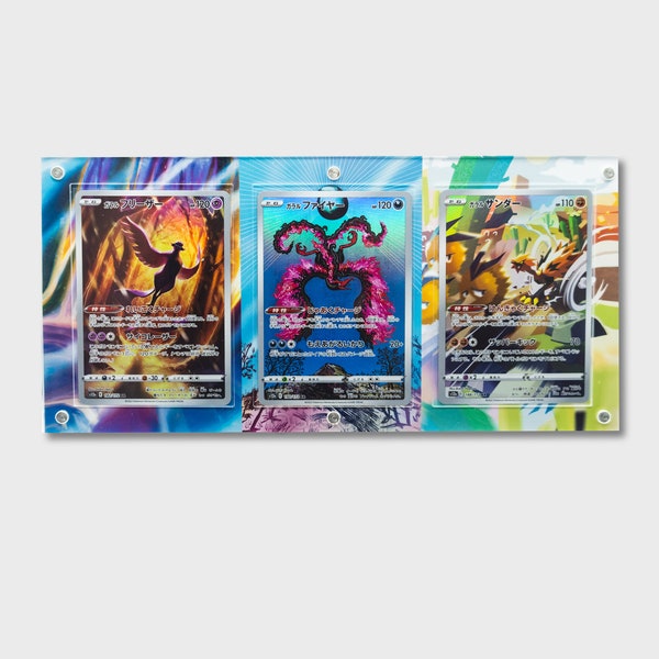 Moltres Zapdos Articuno Promo Rare vitrine personnalisée Alt Art pour carte Pokémon