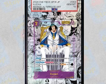 Kuzan Manga OP16 PSA TAG Beckett / Vetrina estesa per OPTCG graduato