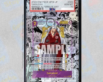 Sakazuki Manga OP16 PSA TAG Beckett / Vetrina per illustrazioni estese di OPTCG graduate