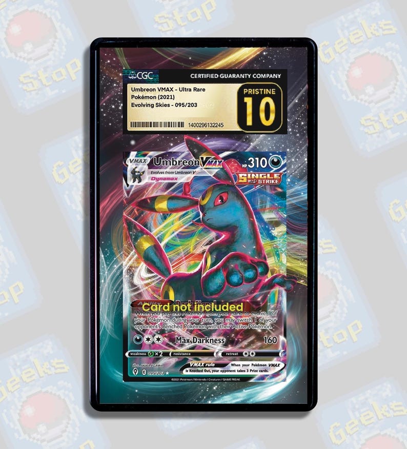 Umbreon VMAX PSA Beckett CGC | Extended Art Display Case for Graded Pokemon Card