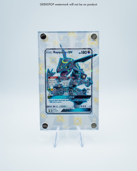 Shiny Rayquaza GX Custom Pokémon Card Display Case 