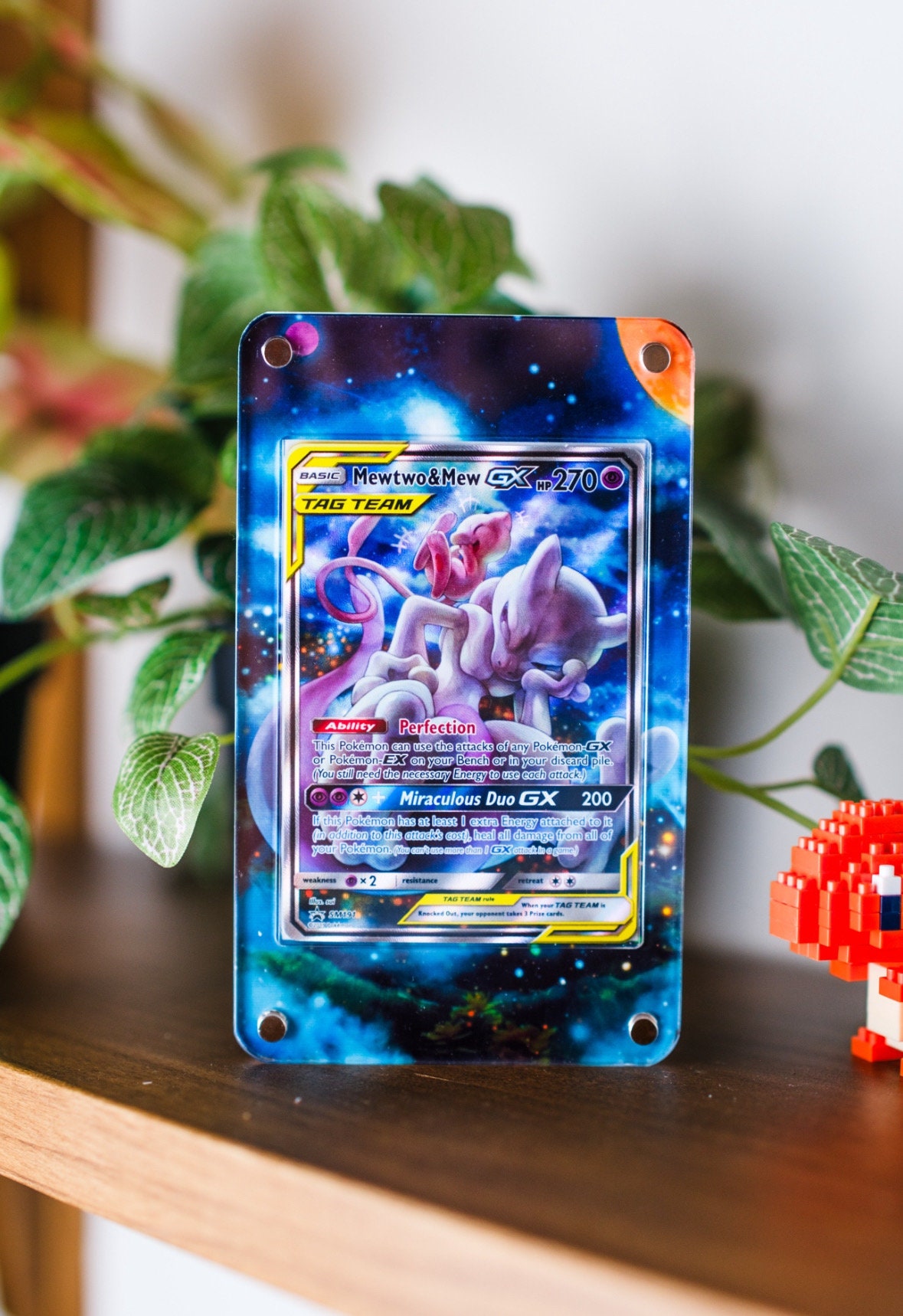 Mewtwo & Mew GX SM191 | Extended Art Display Case for Pokemon Card