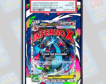 Mega Charizard X Promo PSA TAG Beckett | Extended Art Display Case for Graded Card