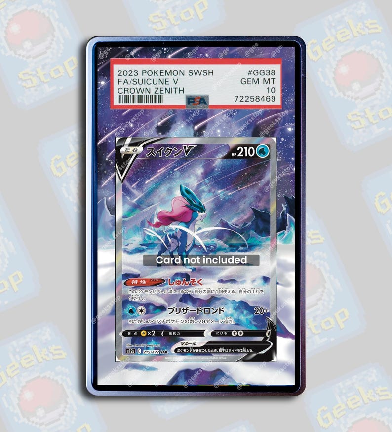 Suicune V PSA TAG Beckett | Extended Art Display Case for Pokemon Card