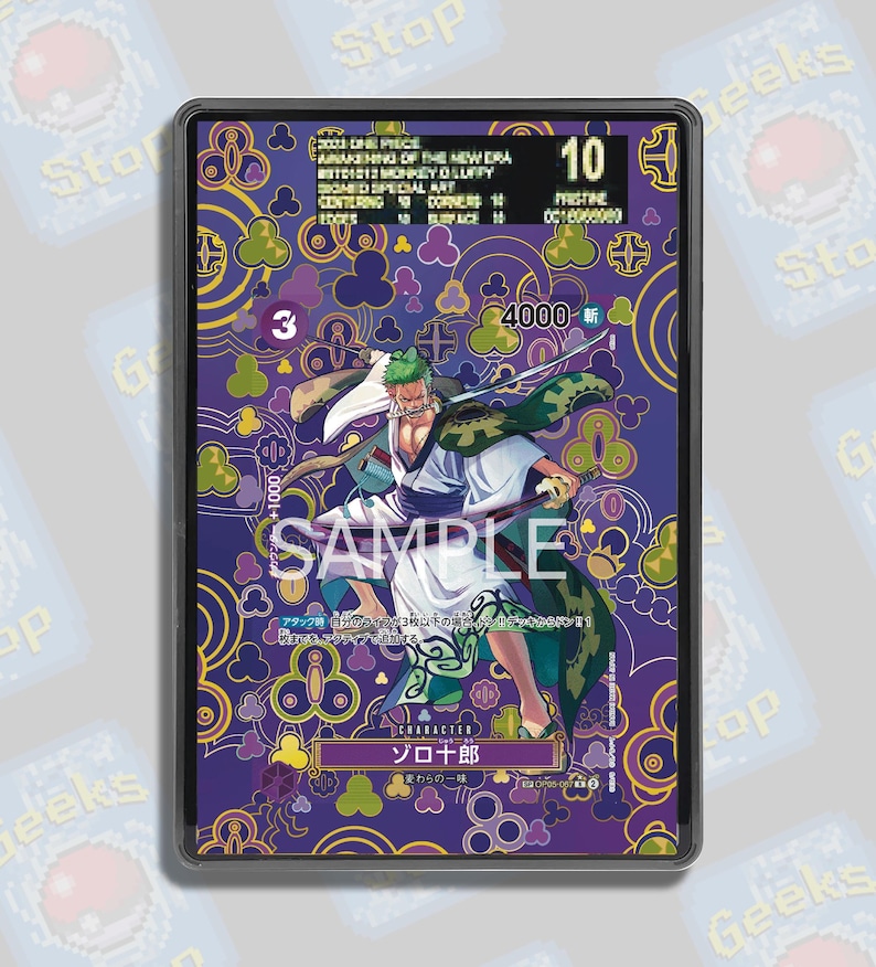 Roronoa Zoro SP OP09 PSA Beckett | Extended Art Display Case for OPTCG