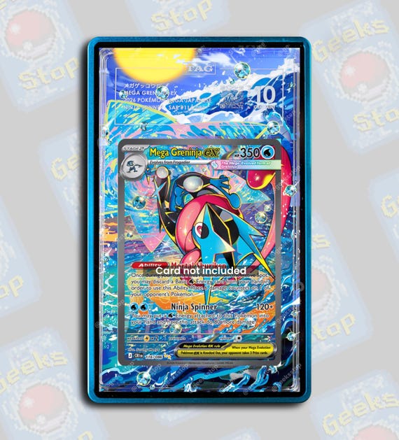 Mega Greninja Ex SAR PSA TAG Beckett | Extended Art Display Case