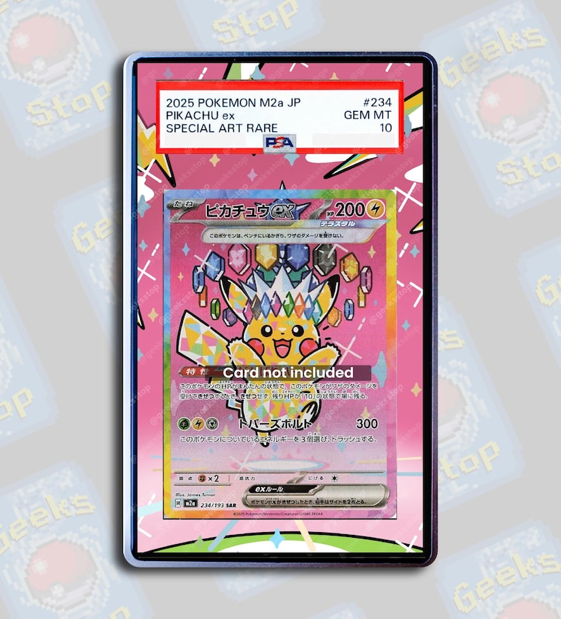 Pikachu ex 277 SAR PSA CGC Beckett | Extended Art Display Case for Pokemon Card