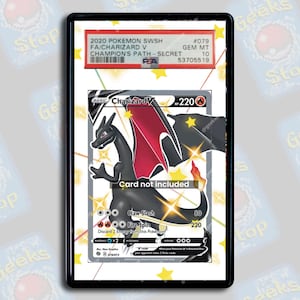 Charizard V Champion’s Path PSA CGC Beckett | Vitrine de exibição de arte estendida para cartas de Pokémon
