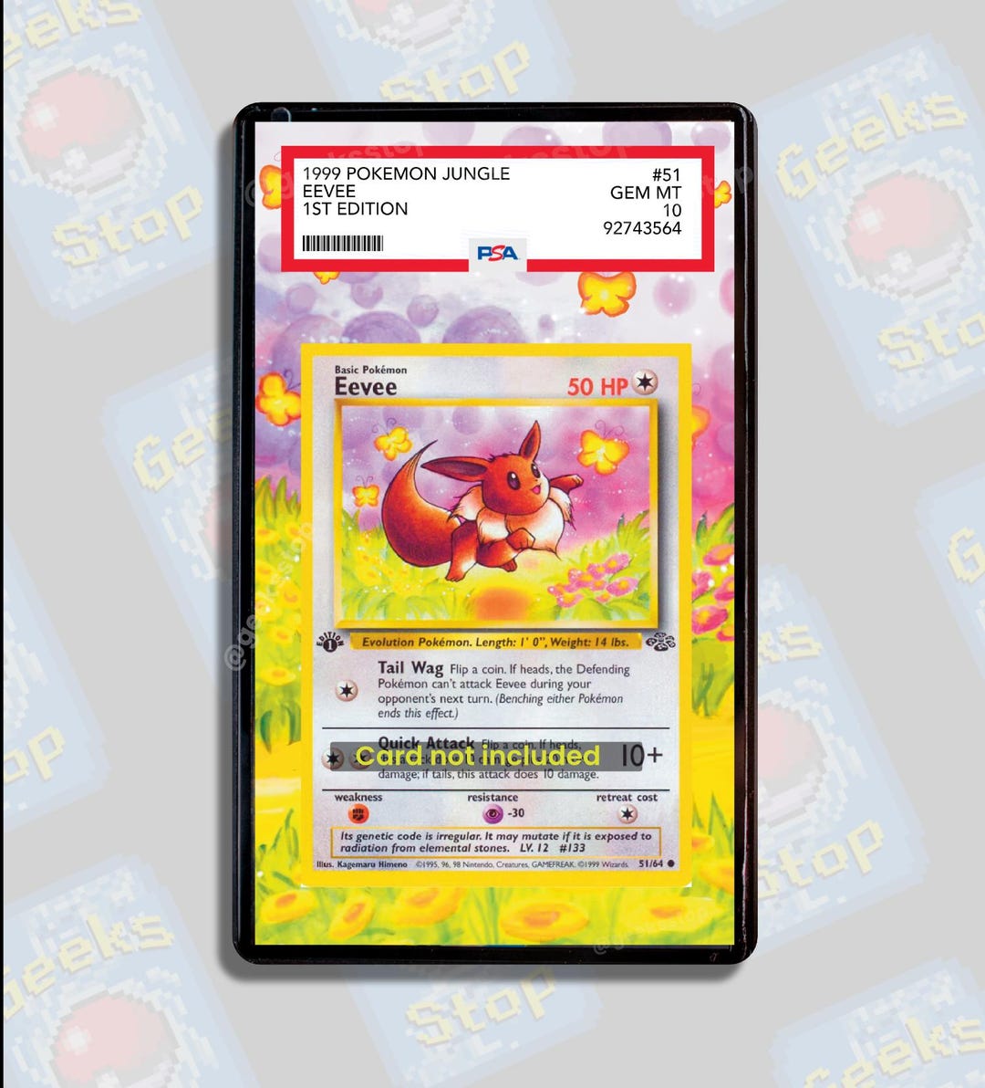 1999 eevee pokemon card & Flareon (13) [1999 Action Flipz Premier Edition] this attack does 10 damage. Pokemon Jungle Common Eevee #51