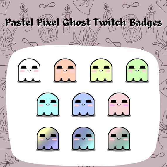 Pastel Ghost Twitch Badges Etsy