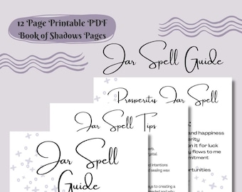 Jar Spell Guide - How To Do A Jar Spell, Jar Spell Recipes, Grimoire Pages for Beginners, Manifesting Goals, Magic spells, Spell Printable