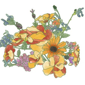 Sticker fleurs sauvages