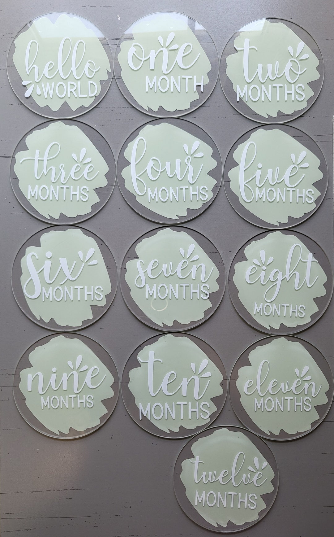 Acrylic Monthly Milestone Markers, Birth Announcement, Baby Monthly ...