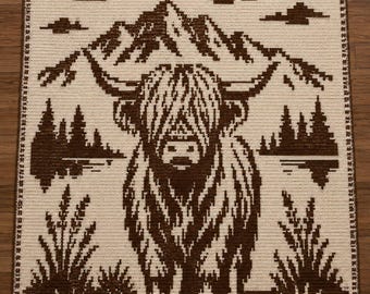 Highland Cow Overlay Mosaic Crochet Blanket Pattern: Beginner Friendly, Instant Digital Download