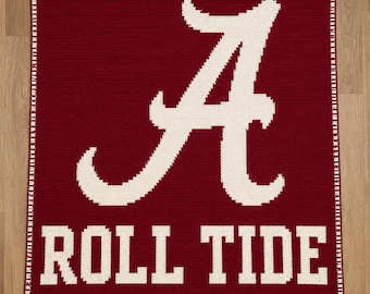 Modello per coperta all'uncinetto a mosaico "Alabama Overlay": adatto ai principianti, download digitale immediato.