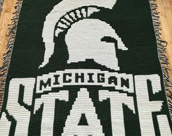 Michigan State Overlay Mosaic Crochet Blanket Pattern: Beginner Friendly, Instant Digital Download