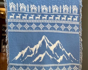 Mountain Views Overlay Mosaic Crochet Blanket Pattern: Beginner Friendly, Instant Digital Download