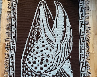Trout Overlay Mosaic Crochet Blanket Pattern: Beginner Friendly, Instant Digital Download