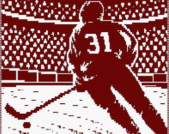 Hockey Player Overlay Mosaic Crochet Blanket Pattern: Beginner Friendly, Instant Digital Download
