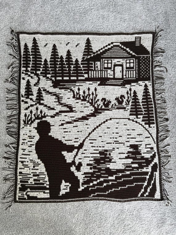 Fisherman's Cabin Overlay Mosaic Crochet Blanket Pattern: Beginner Friendly, Instant Digital Download