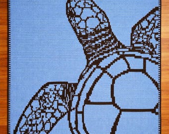 Sea Turtle Overlay Mosaic Crochet Blanket: Beginner Friendly, Instant Digital Download