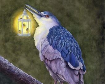 Bird Art Print, original art "The Keeper", various sizes available