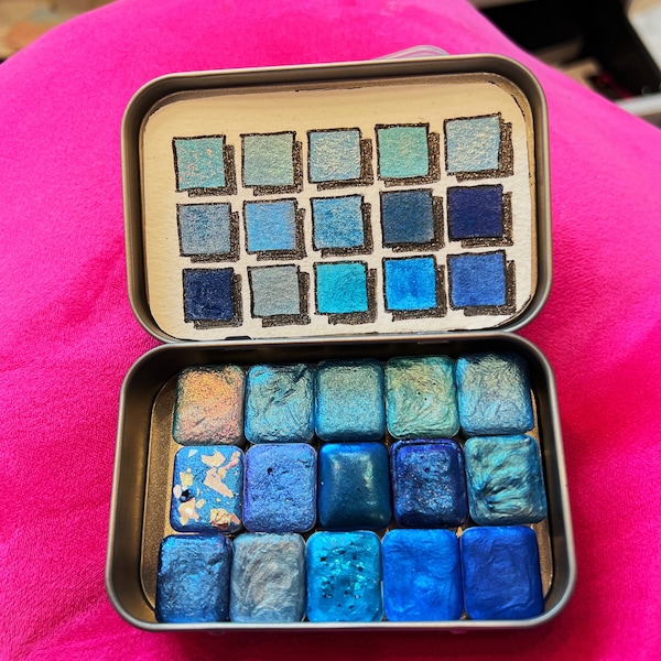 Blues -Shimmering watercolor set