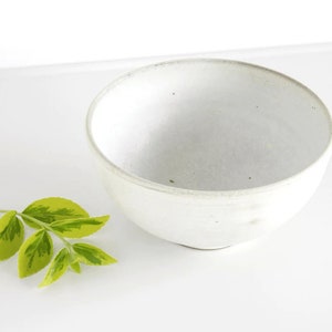 White Coated Bowl Handmade in Japan Stoneware Ceramic Pottery image 2