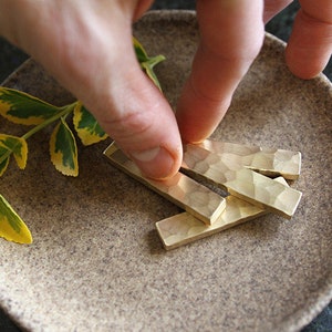 Brass Chopstick Rest Handmade Metal Cutlery Handcrafted in Japan image 7