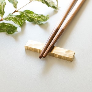Brass Chopstick Rest Handmade Metal Cutlery Handcrafted in Japan image 5