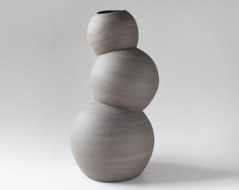 Circle Stacked Vase, Minimalist Stone Vase, Japanese Handmade, Bud Vase, Vases For Decor, Tall Vase, Small Vase, Ceramic