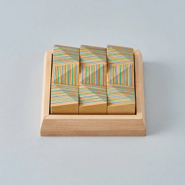 Ridge Block Puzzle | Handcrafted Wooden Brain Teaser and Artistic Desk Decor | Handcrafted in Japan