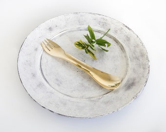 Brass Spork | Elegant Dining Utensil | Unique Metal Spoon Fork Combo | Handcrafted Brass Cutlery