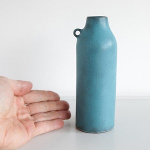 Blue Pigment Vase Handmade in Japan Stoneware Ceramic Pottery image 7