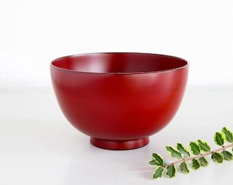 Red Marumi Bowl |Traditional Japanese Lacquered Urushi Woodwork |  Unique Home Decor | Handmade in Japan