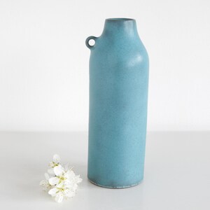 Blue Pigment Vase Handmade in Japan Stoneware Ceramic Pottery image 2