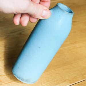 Blue Pigment Vase Handmade in Japan Stoneware Ceramic Pottery image 6