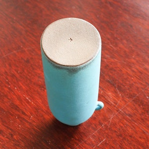 Blue Pigment Vase Handmade in Japan Stoneware Ceramic Pottery image 5