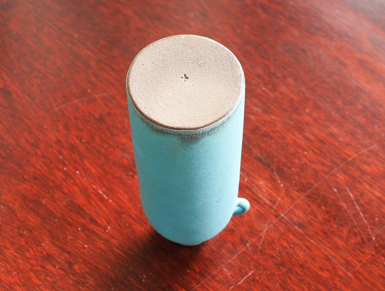 Blue Pigment Vase Handmade in Japan Stoneware Ceramic Pottery image 5