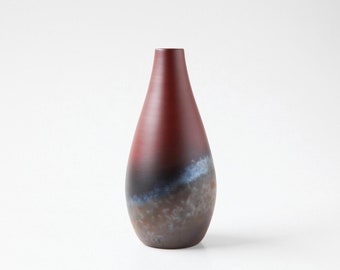 Red Black Fade Vase S, Minimalist Stone Vase, Japanese Handmade, Bud Vase, Vases For Decor, Tall Vase, Small Vase, Ceramic