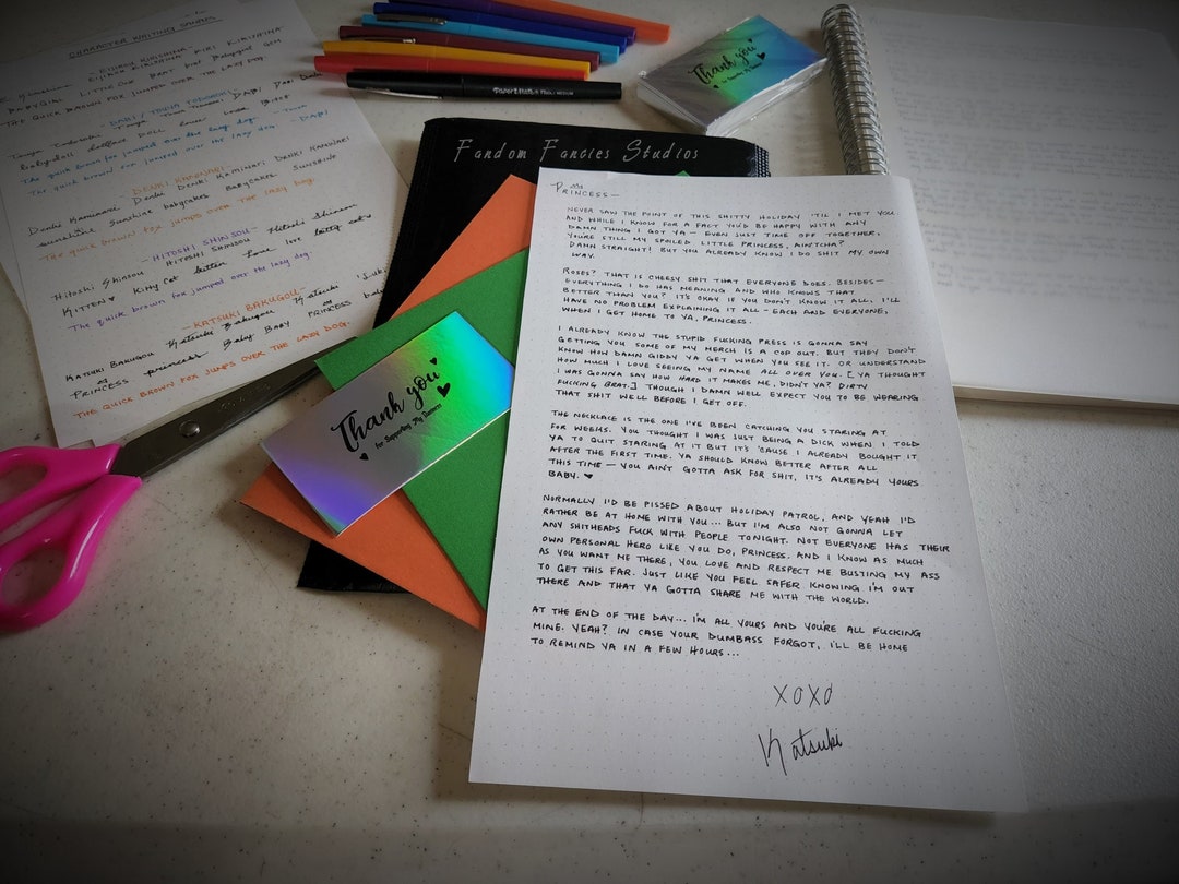 Handwritten NSFW Character Letters Etsy