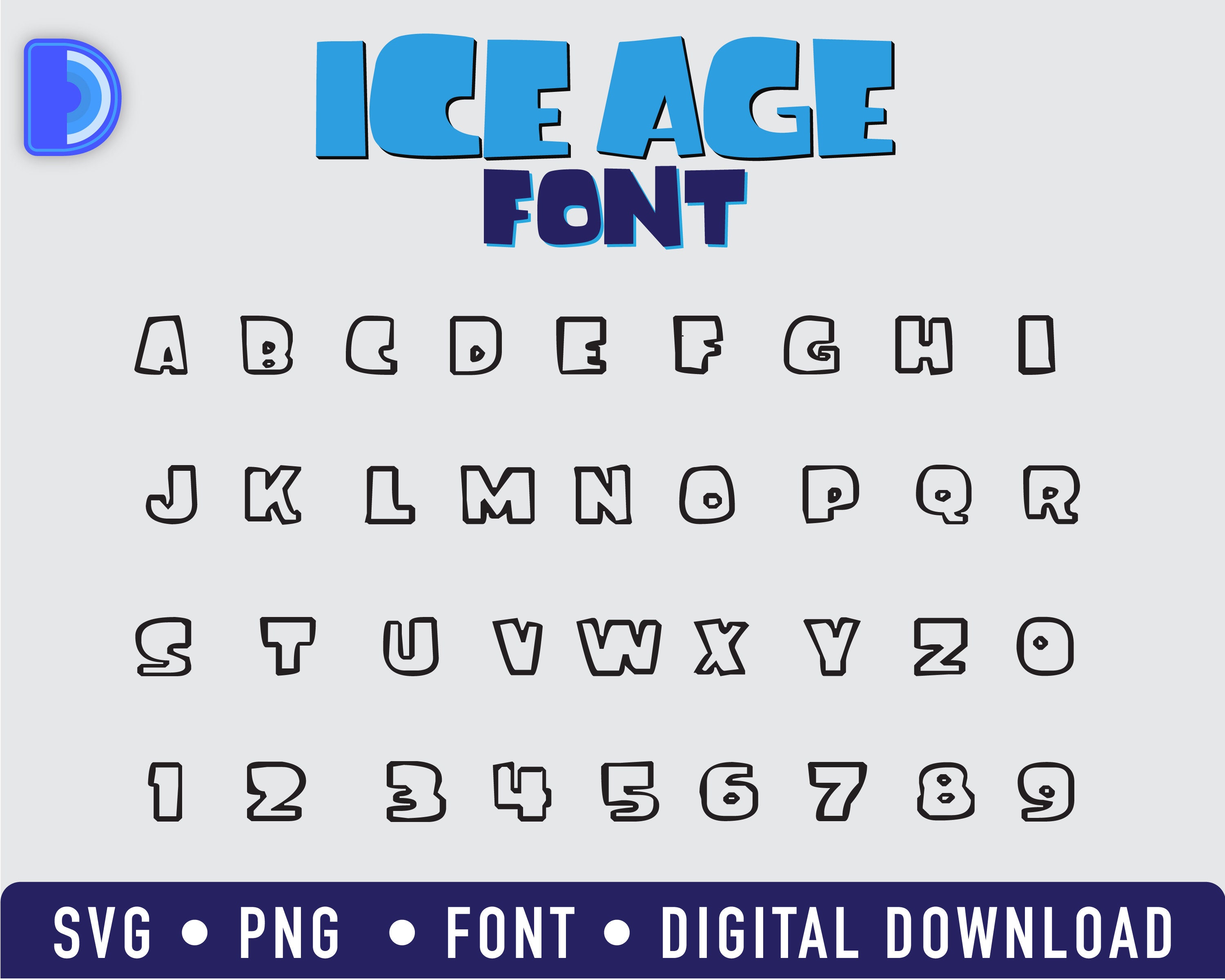Ice Age Font Bundle SVG PNG TTF Sofortiger Download Etsy.de