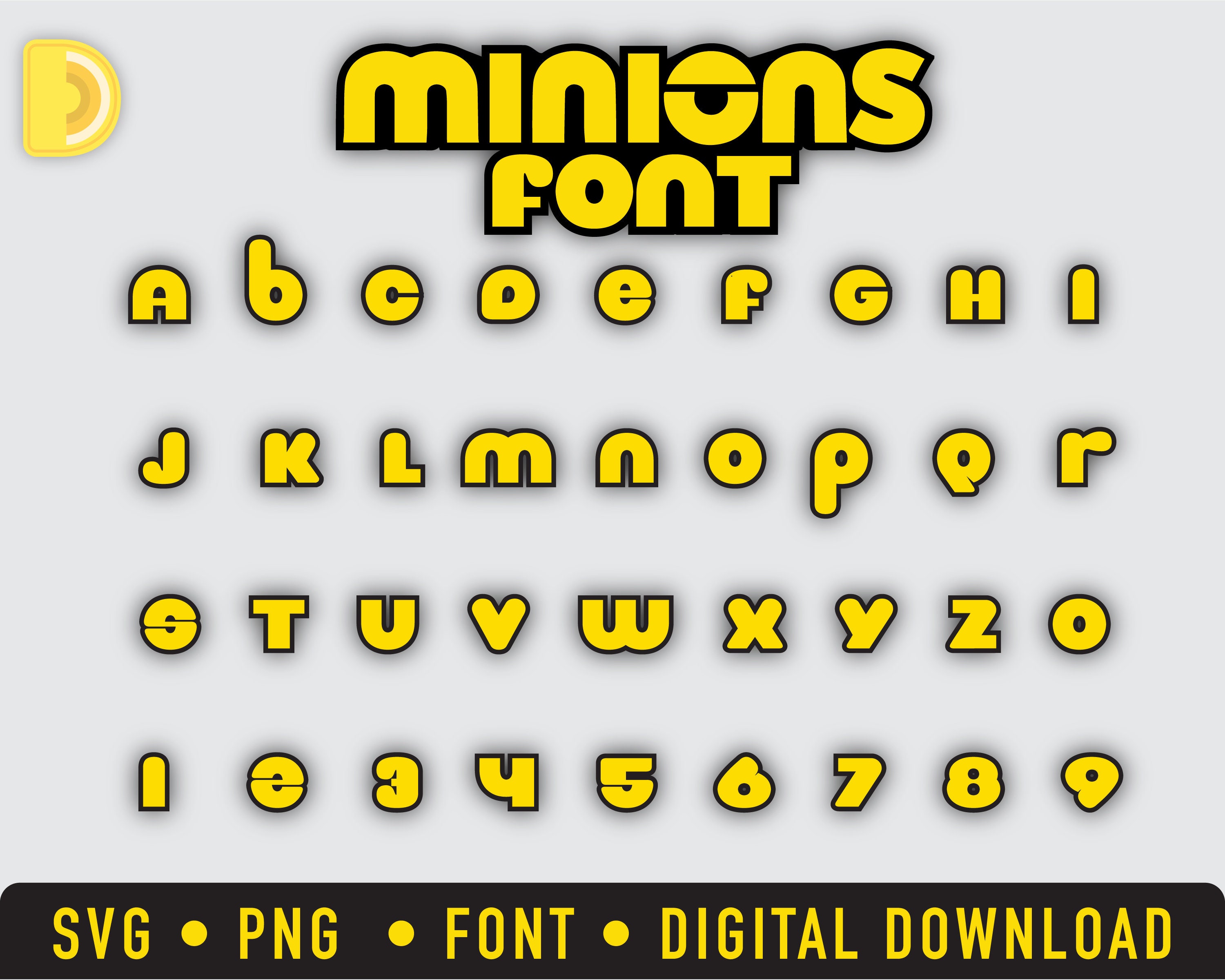Minions Alphabet Logo Font SVG PNG Etsy Norway