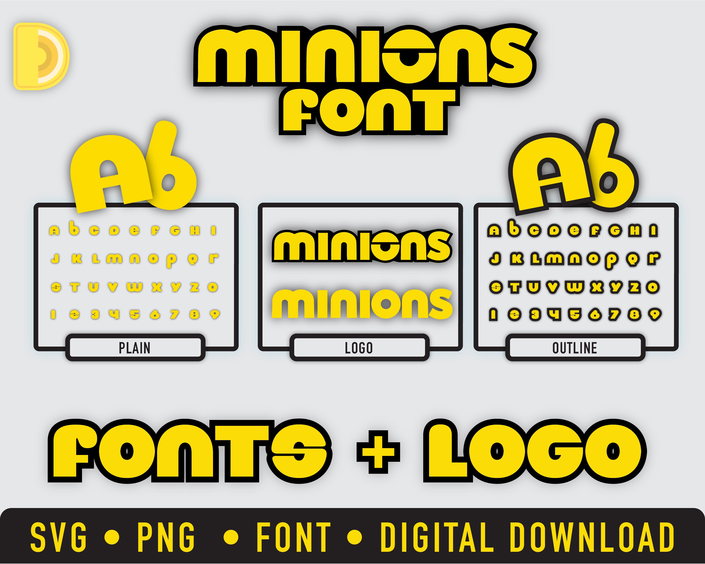 Minions Font Bundle SVG PNG TTF Instant Download Etsy UK