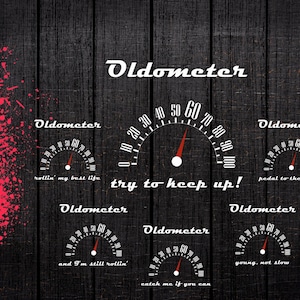 60er Jahre Geburtstagsmotto, Oldometer, Geburtstagskind, Birthday Girl, Auto, Cricut, Silhouette, dxf, eps, png, pdf