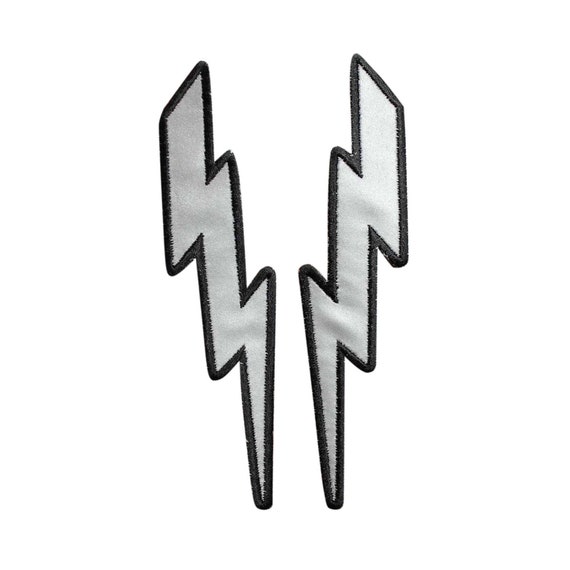 Reflective Lightning Bolt Iron on Patch Officially Licensed Etsy