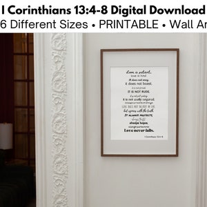 I Korintiërs 13:4-8 Kunst aan de muur printbaar